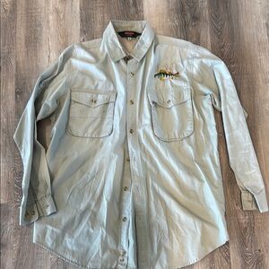 Redington Light green grey  Button-Up Shirt with Fish Embroidery sz m